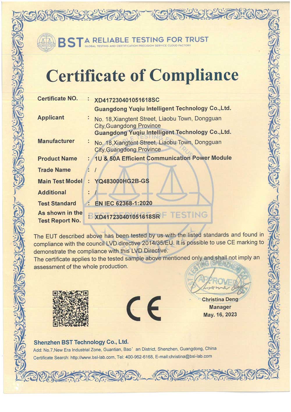 CE Certificate